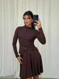 Elena top brown