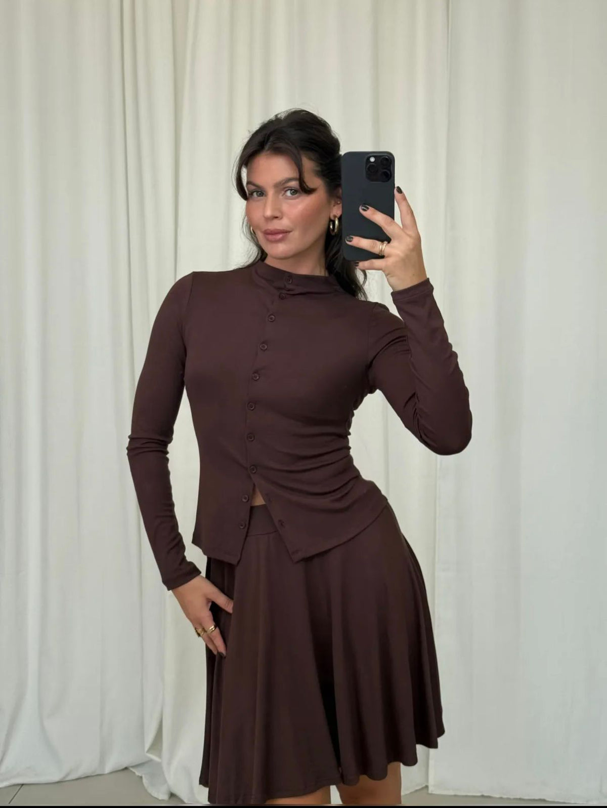 Elena top brown
